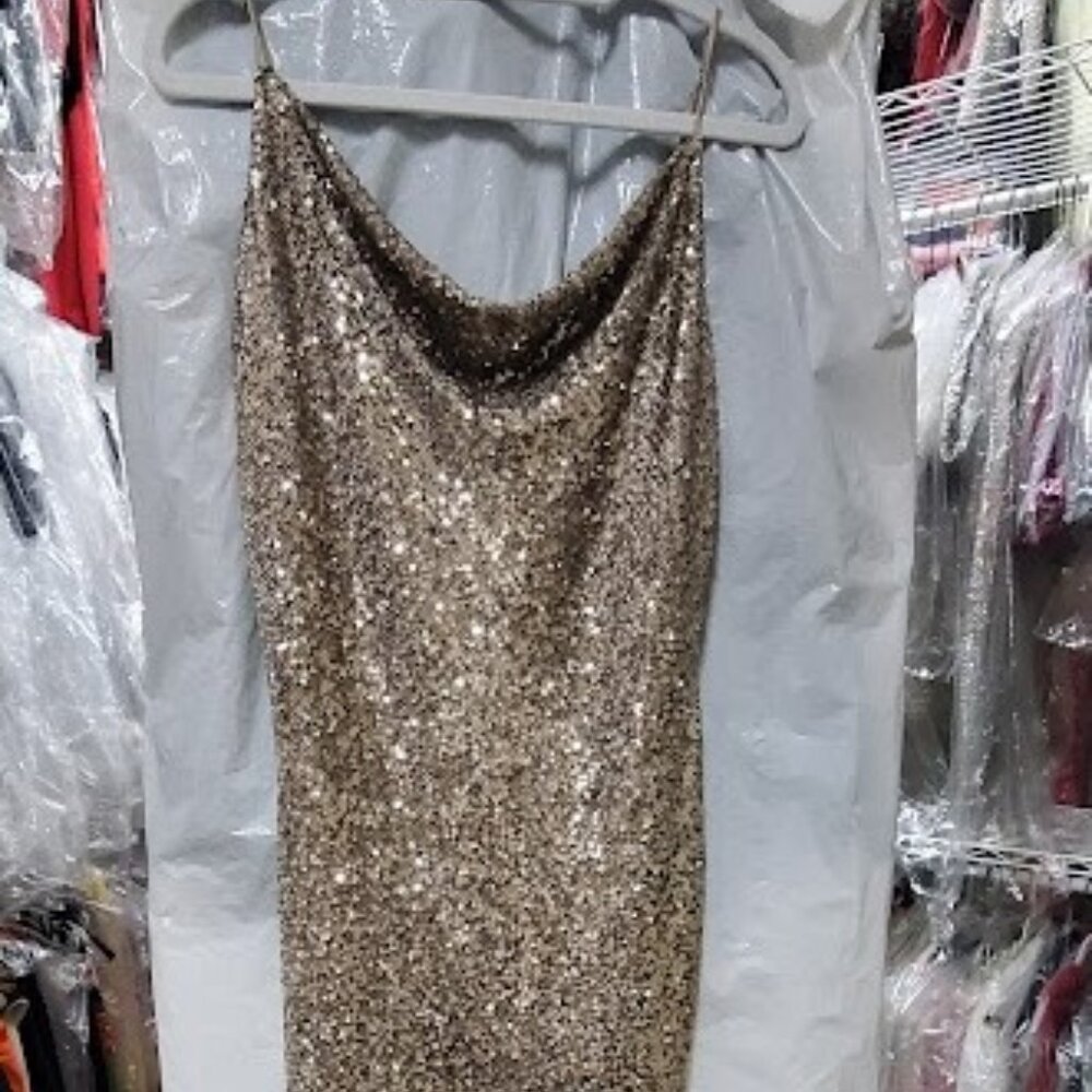 GENERATION LOVE MARIS SEQUIN DRESS IN PALE GOLD SMALL